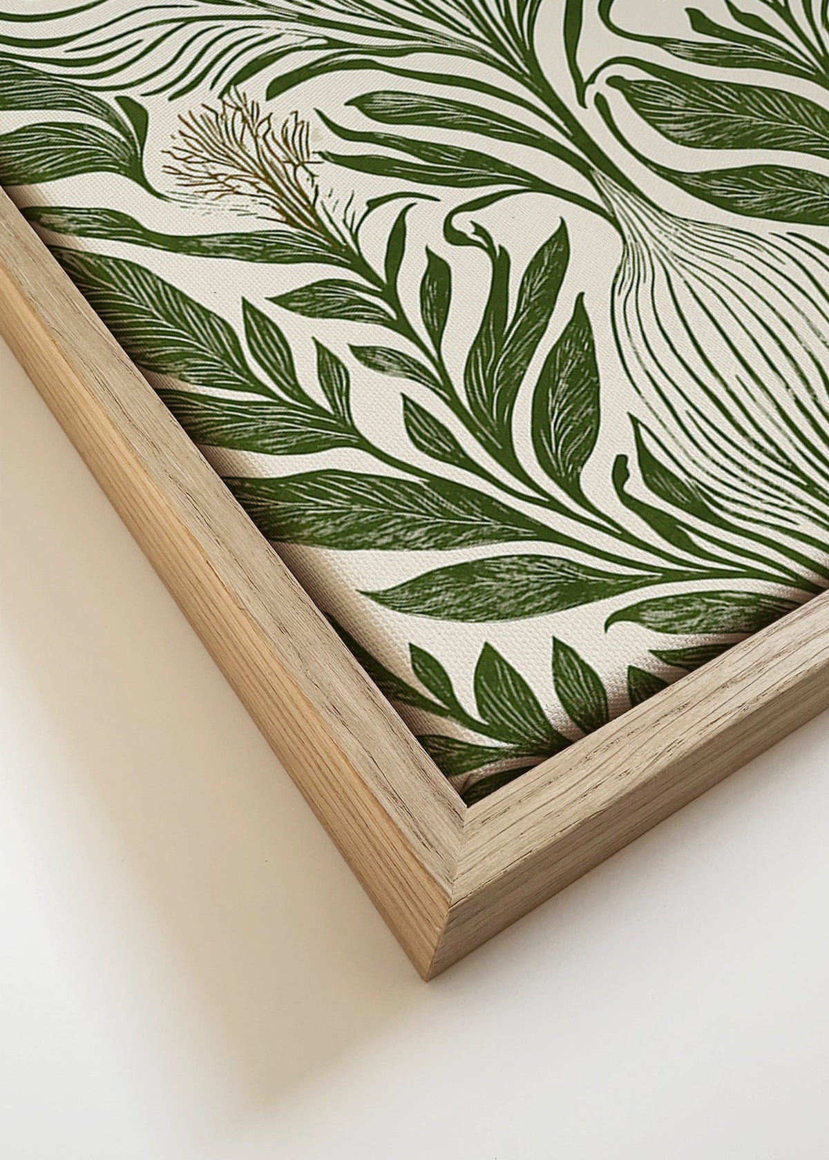 Plakat botaniczny z zielonym rysunkiem – Canvas detail