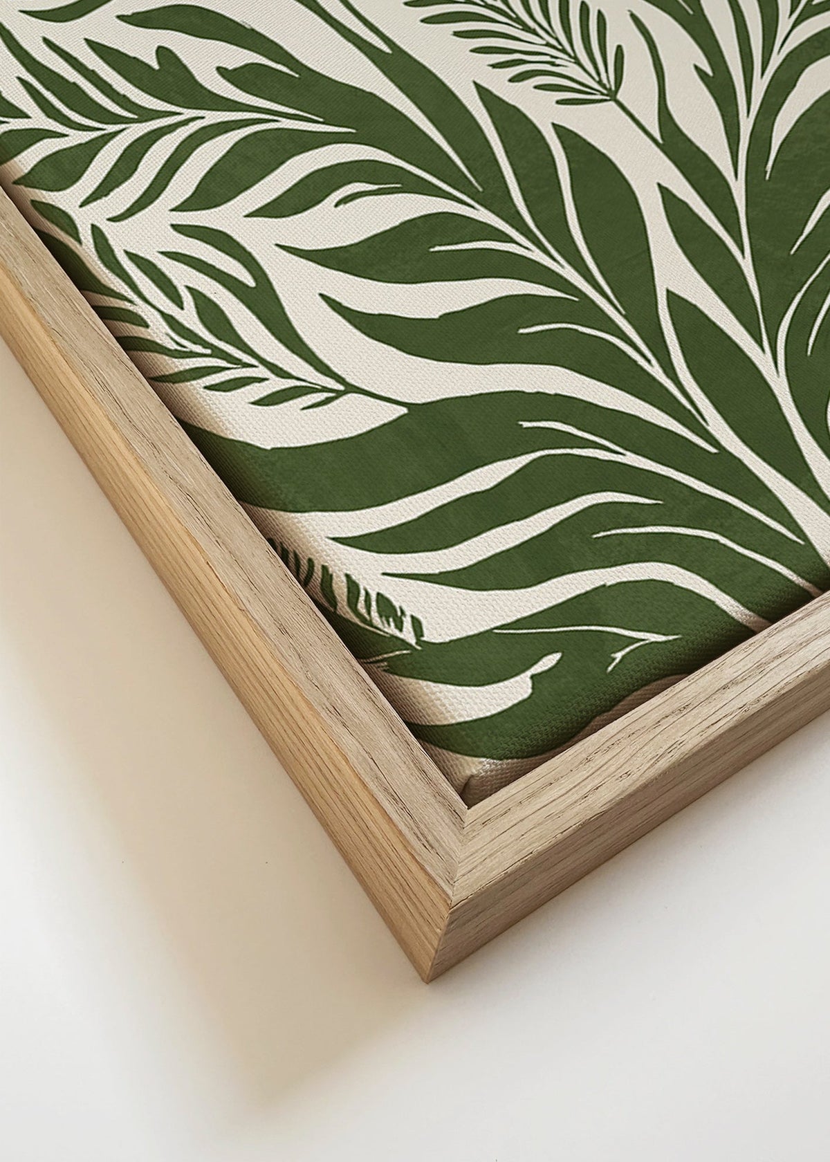 Plakat botaniczny zielone liście na beżowym tle – Canvas detail