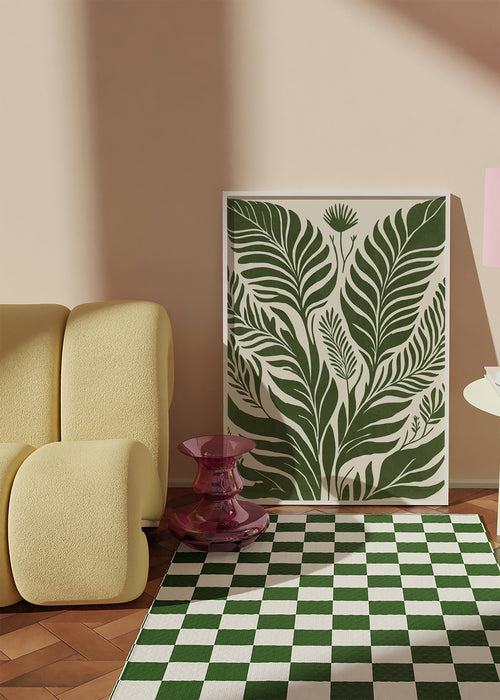 Plakat botaniczny zielone liście na beżowym tle – Product1