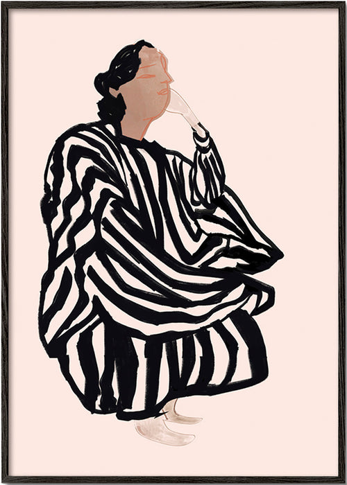 Ilustracja postaci kobiecej z graficznymi pasami – Black Frame