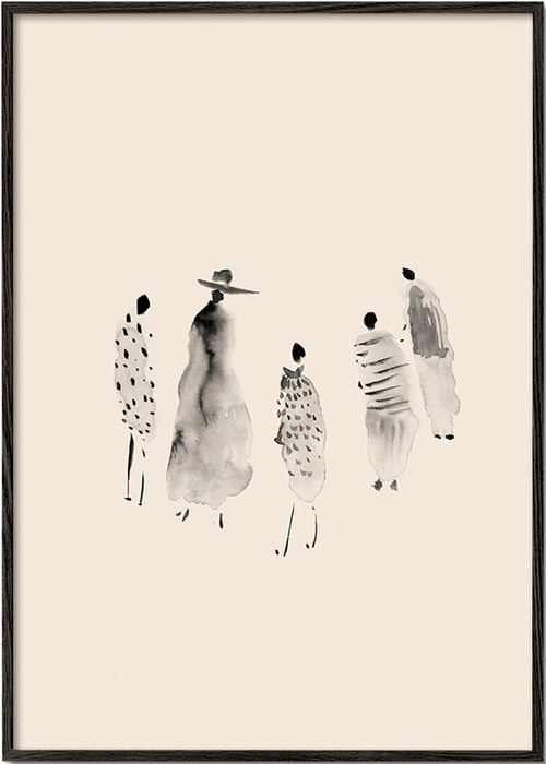 Ilustracja postaci tuszem minimalistyczna – Black Frame