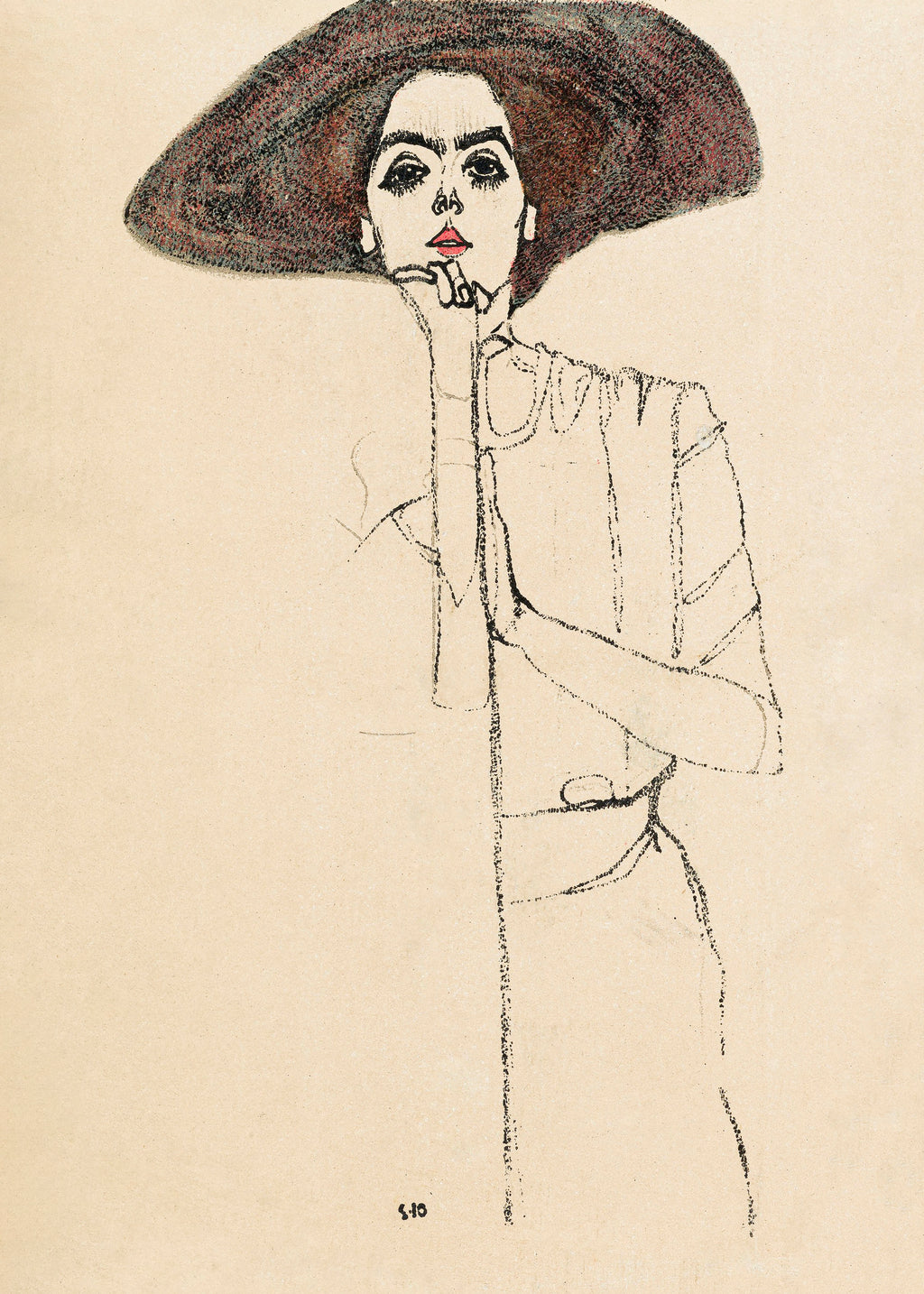 Portrait of a Woman 1910 - Unframed art print