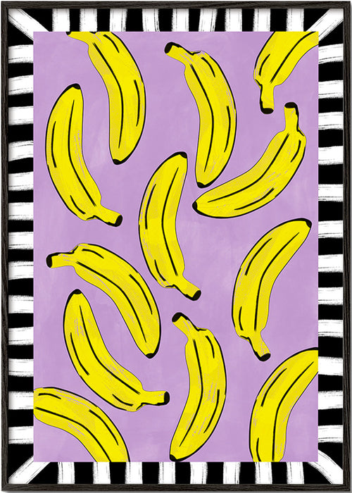 Sztuka do kuchni z żółtymi bananami – Black Frame