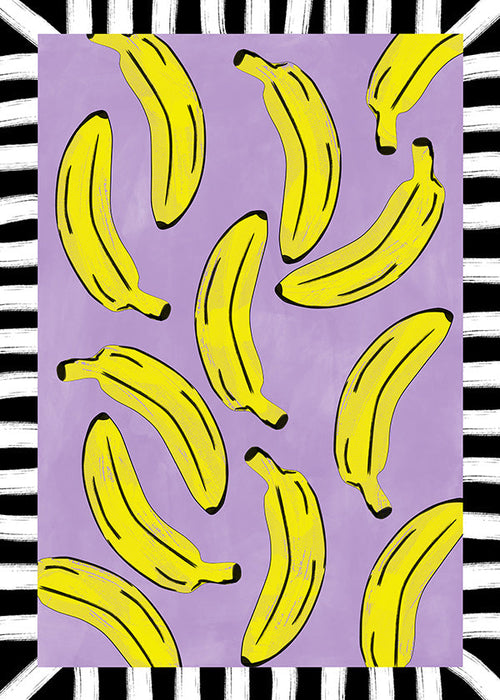 Sztuka do kuchni z żółtymi bananami