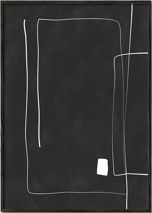 Minimalistyczny plakat białe linie na czarnym tle – Black Frame