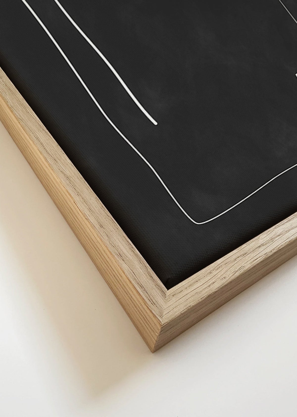 Minimalistyczny plakat białe linie na czarnym tle – Canvas detail