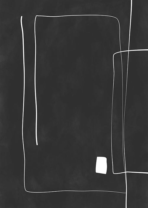 Minimalistyczny plakat białe linie na czarnym tle