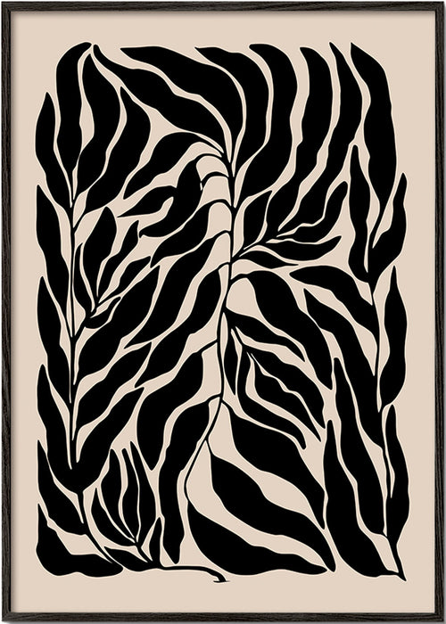 Plakat botaniczny czarne sylwetki liści – Black Frame