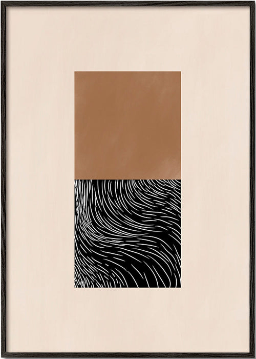 Plakat geometryczny z dwoma teksturalnymi blokami – Black Frame