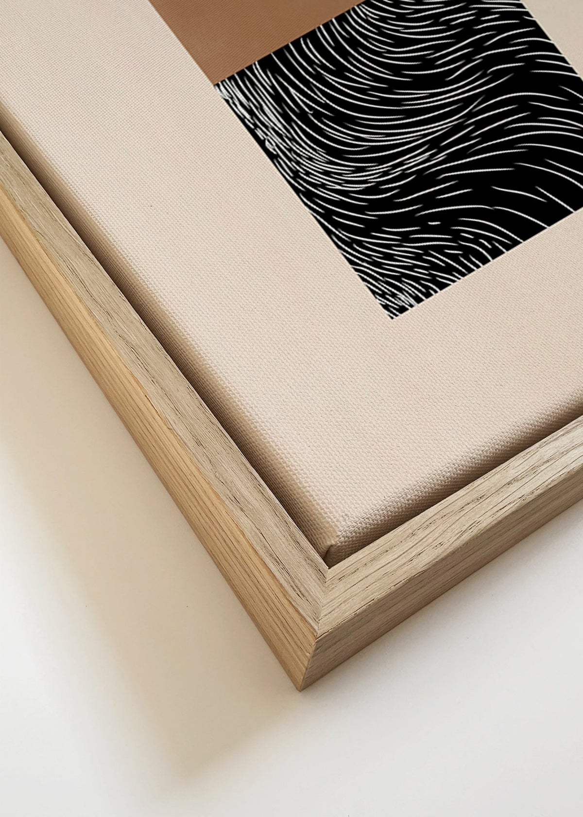 Plakat geometryczny z dwoma teksturalnymi blokami – Canvas detail