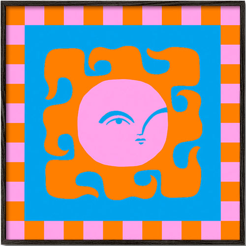 Ilustracja słoneczna z przymrużeniem oka – Black Frame