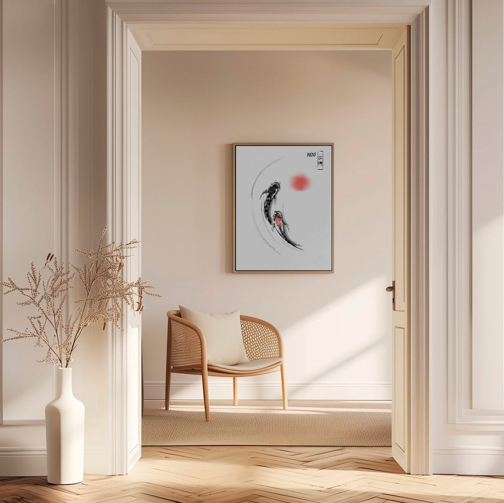 Ilustración koi japonesa minimalista – Canvas2