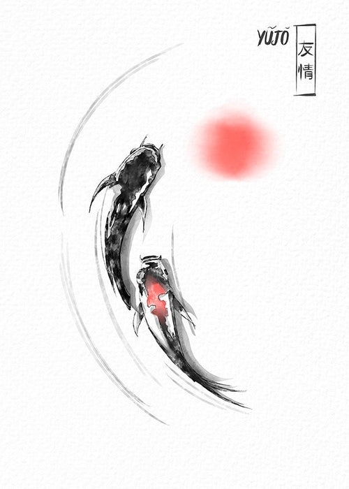 Ilustracja koi japońska minimalistyczna