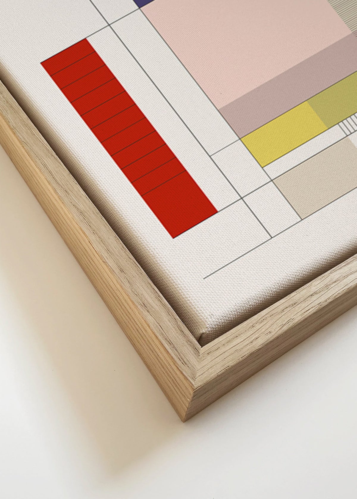 Obraz geometryczny z blokami – Canvas detail
