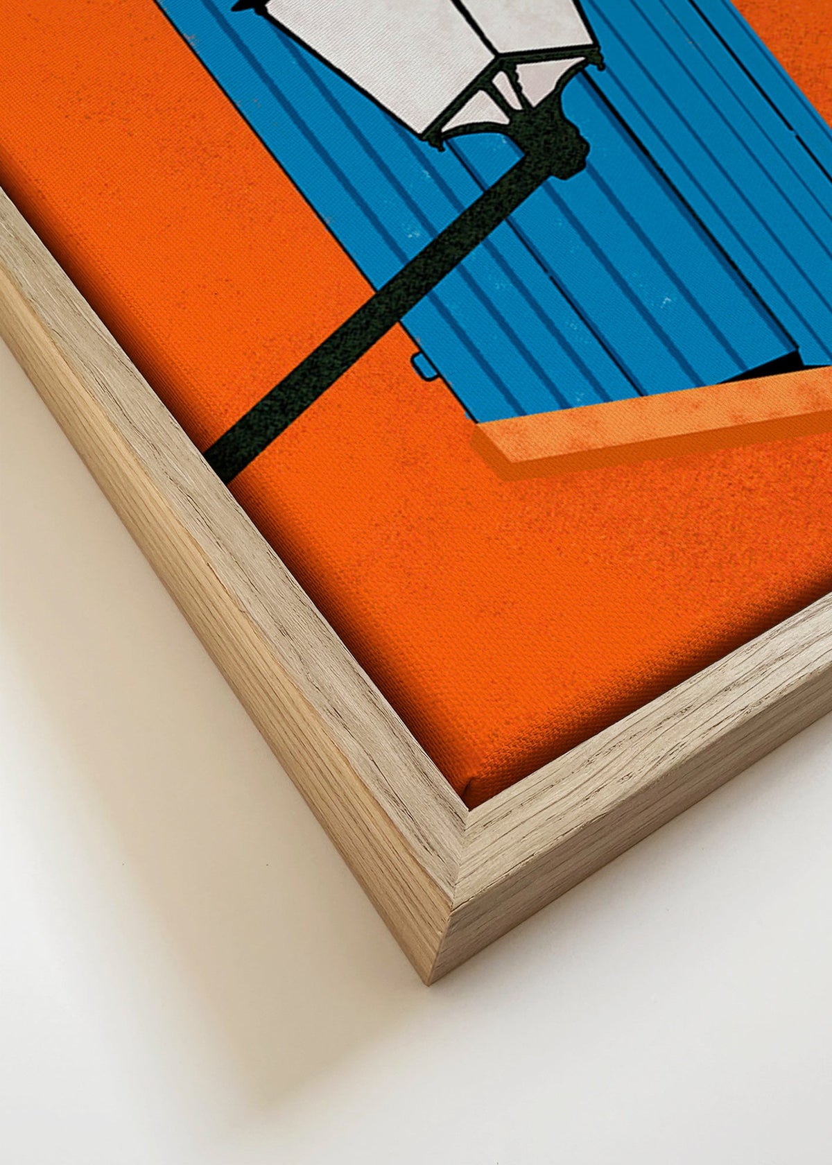 Ilustracja niebieska okiennica i latarnia – Canvas detail