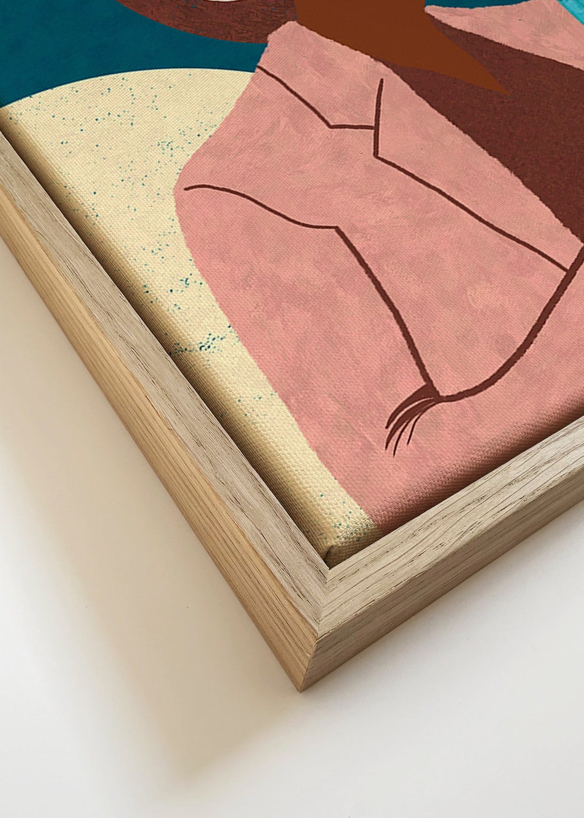 Ilustracja muzyka z instrumentem dętym – Canvas detail
