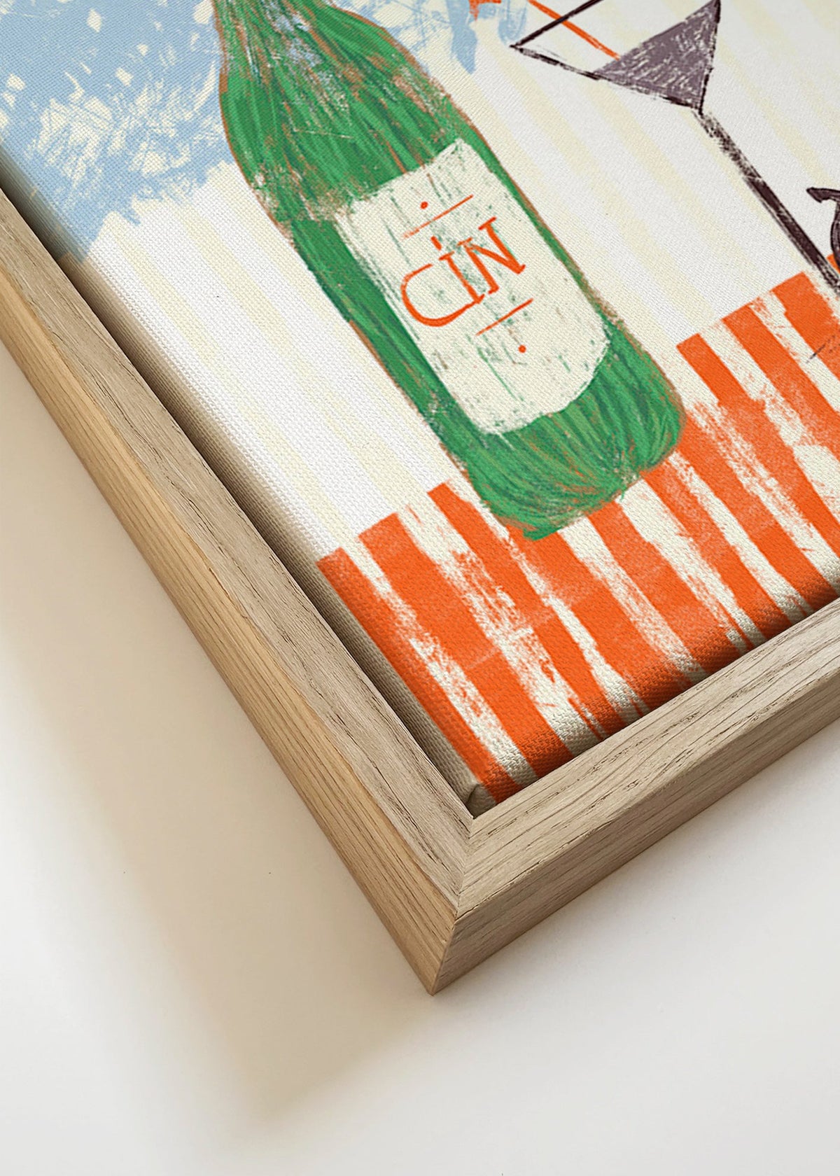 Sztuka do kuchni z ilustracją butelki ginu – Canvas detail