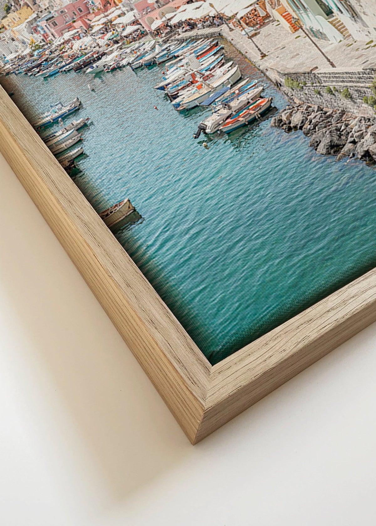 Plakat podróżniczy Procida port w pastelach – Canvas detail