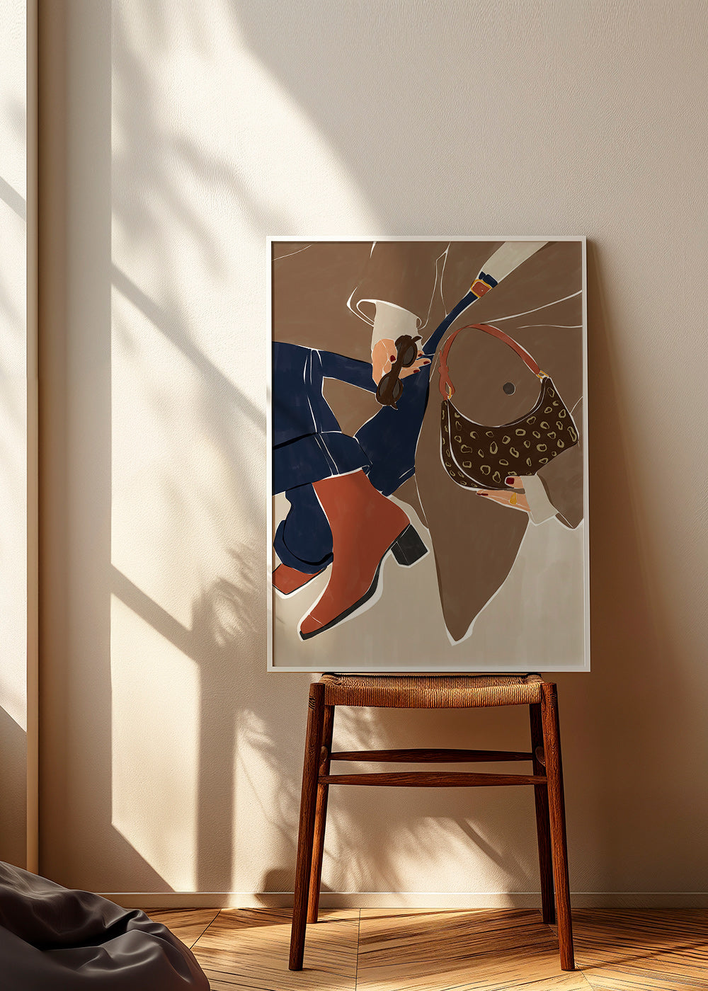 Ilustracja mody z torebką i botkami – Product1