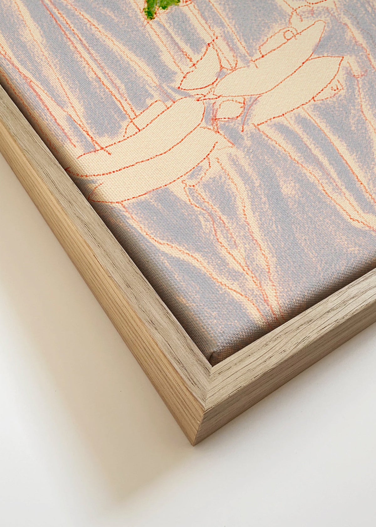 Sztuka krajobrazu z żaglówkami i zielonym wzgórzem – Canvas detail