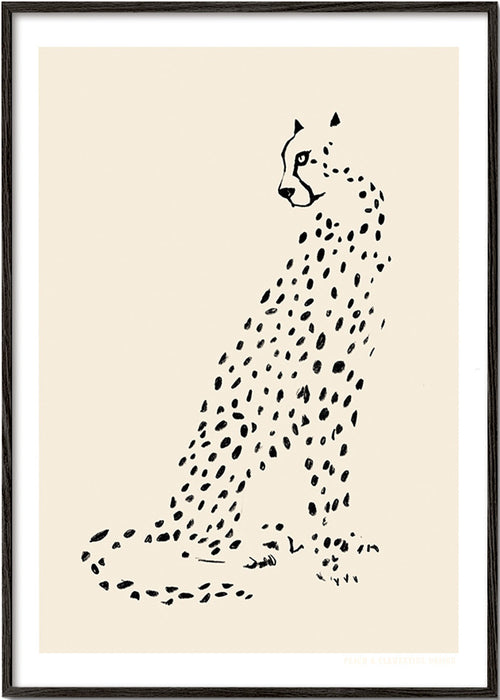 Minimalistyczny gepard – Black Frame