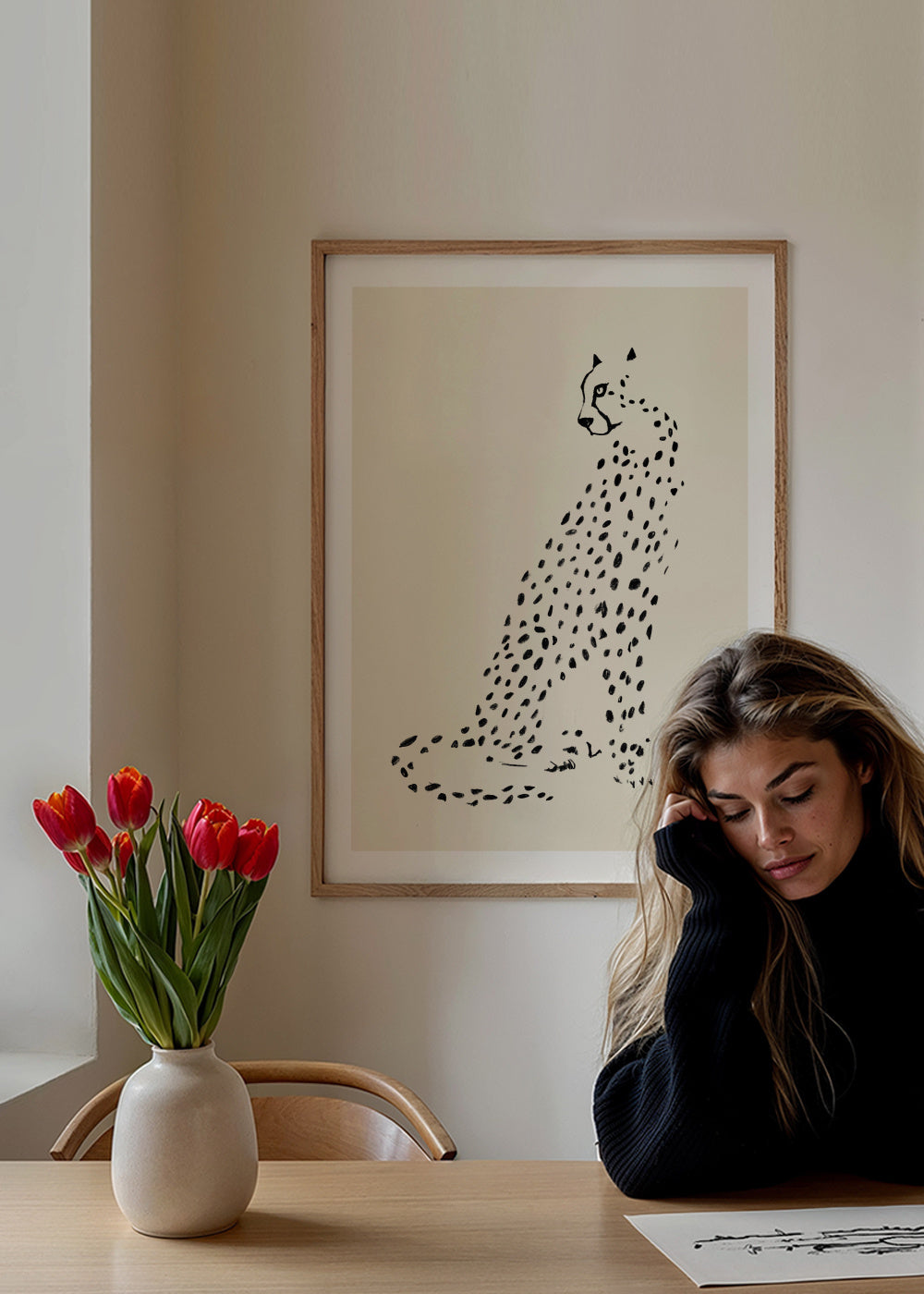 Pandc Leopard - Framed poster in an interior