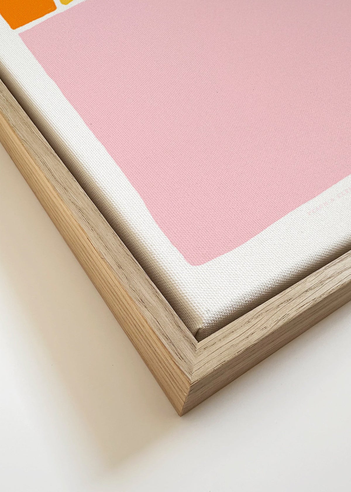 Obraz abstrakcyjny półokrąg różowy i pomarańczowy – Canvas detail