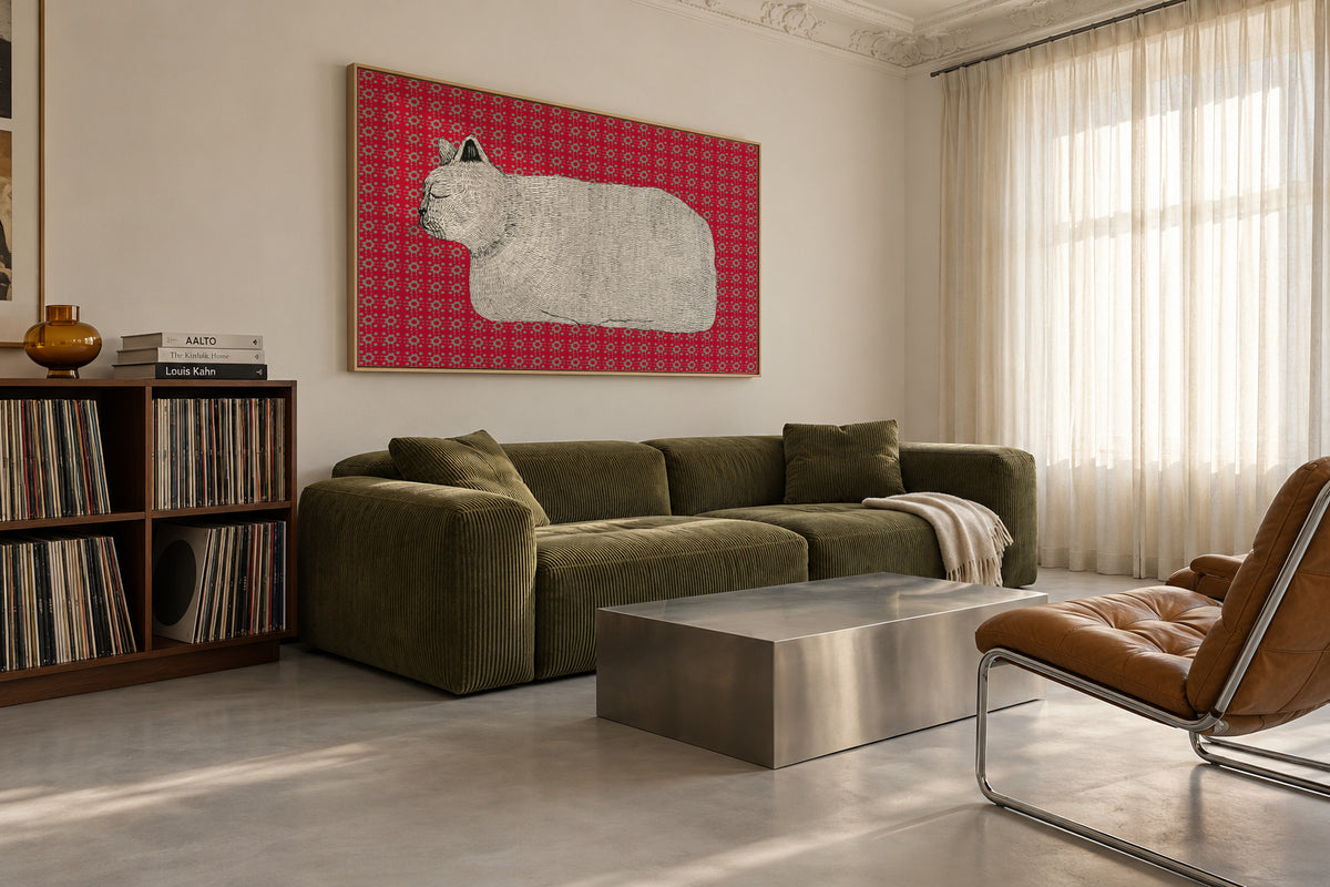 Bread-Cat - Framed canvas in an interior