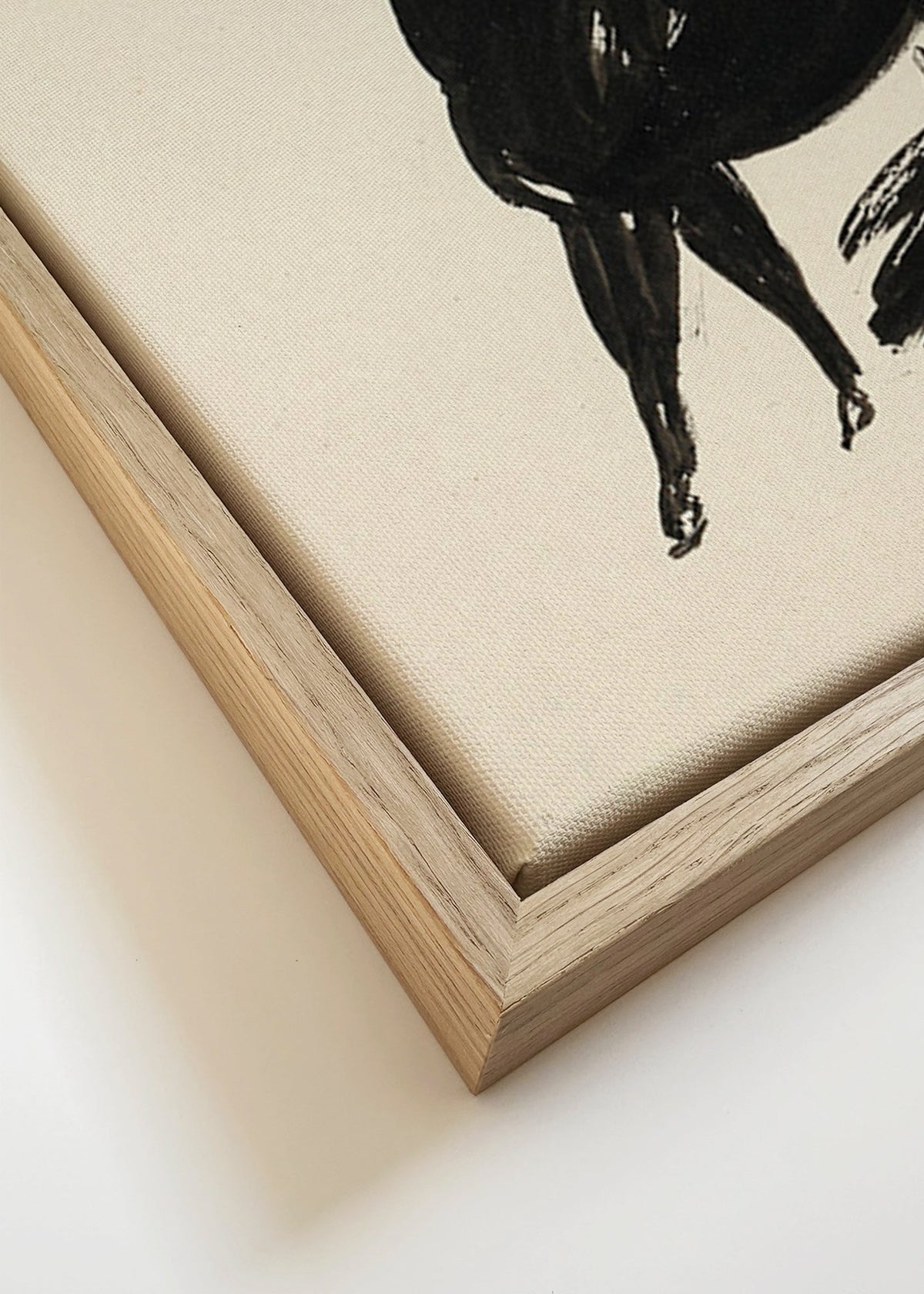 Trzy konie: gestualny rysunek tuszem – Canvas detail