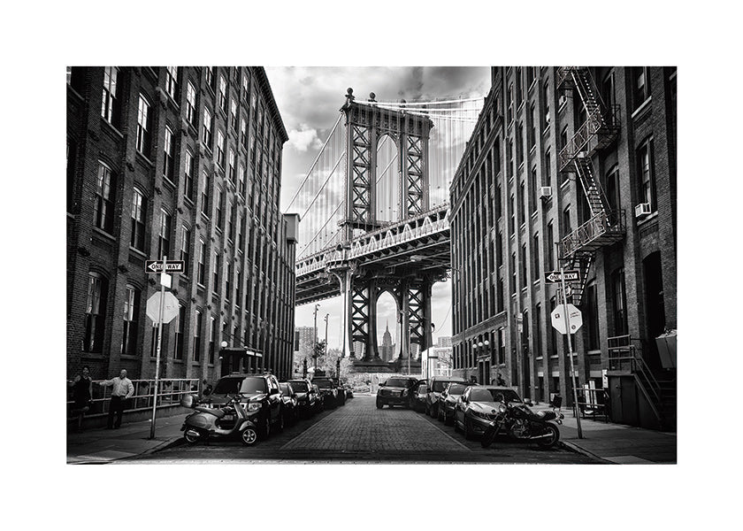 Sztuka do kuchni: Most Manhattan czarno-biały