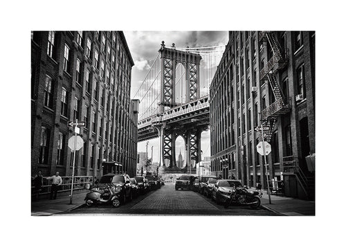Sztuka do kuchni: Most Manhattan czarno-biały