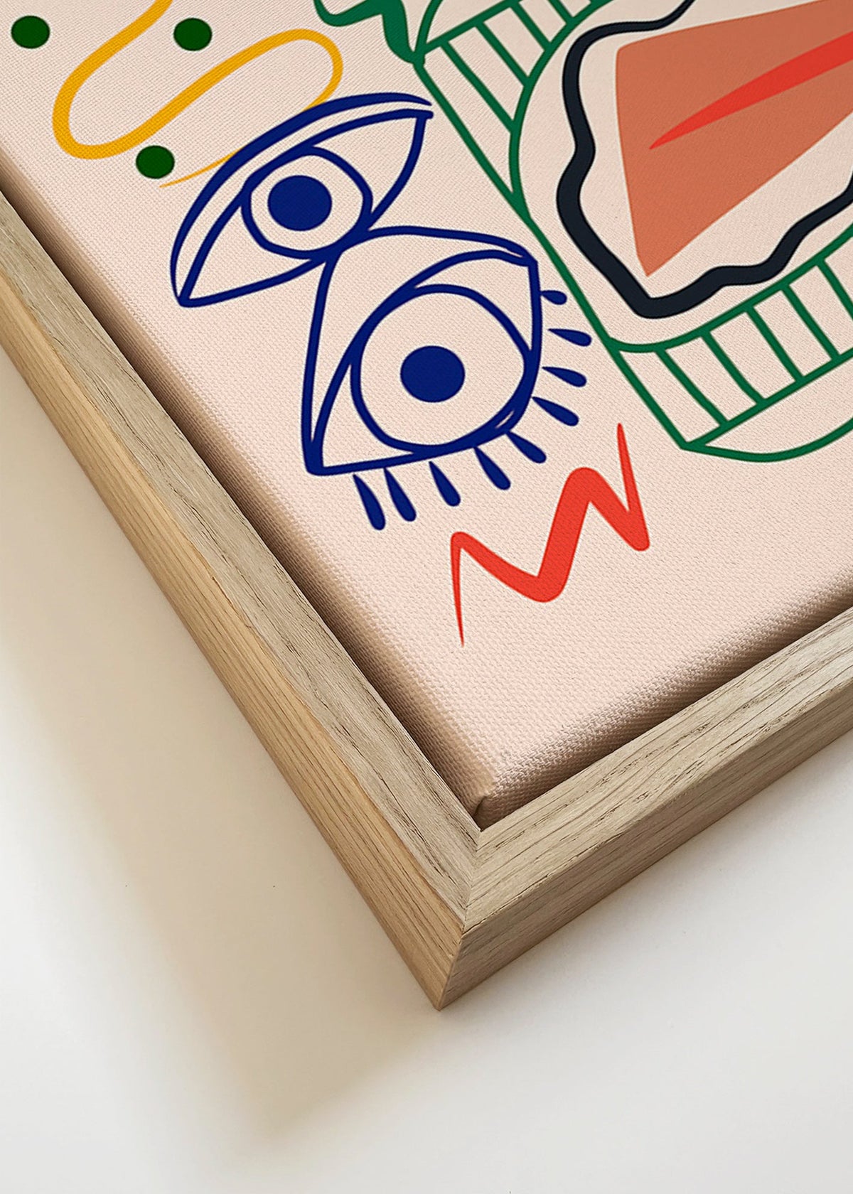 Ilustracja liniowa z wyrazistymi oczami – Canvas detail
