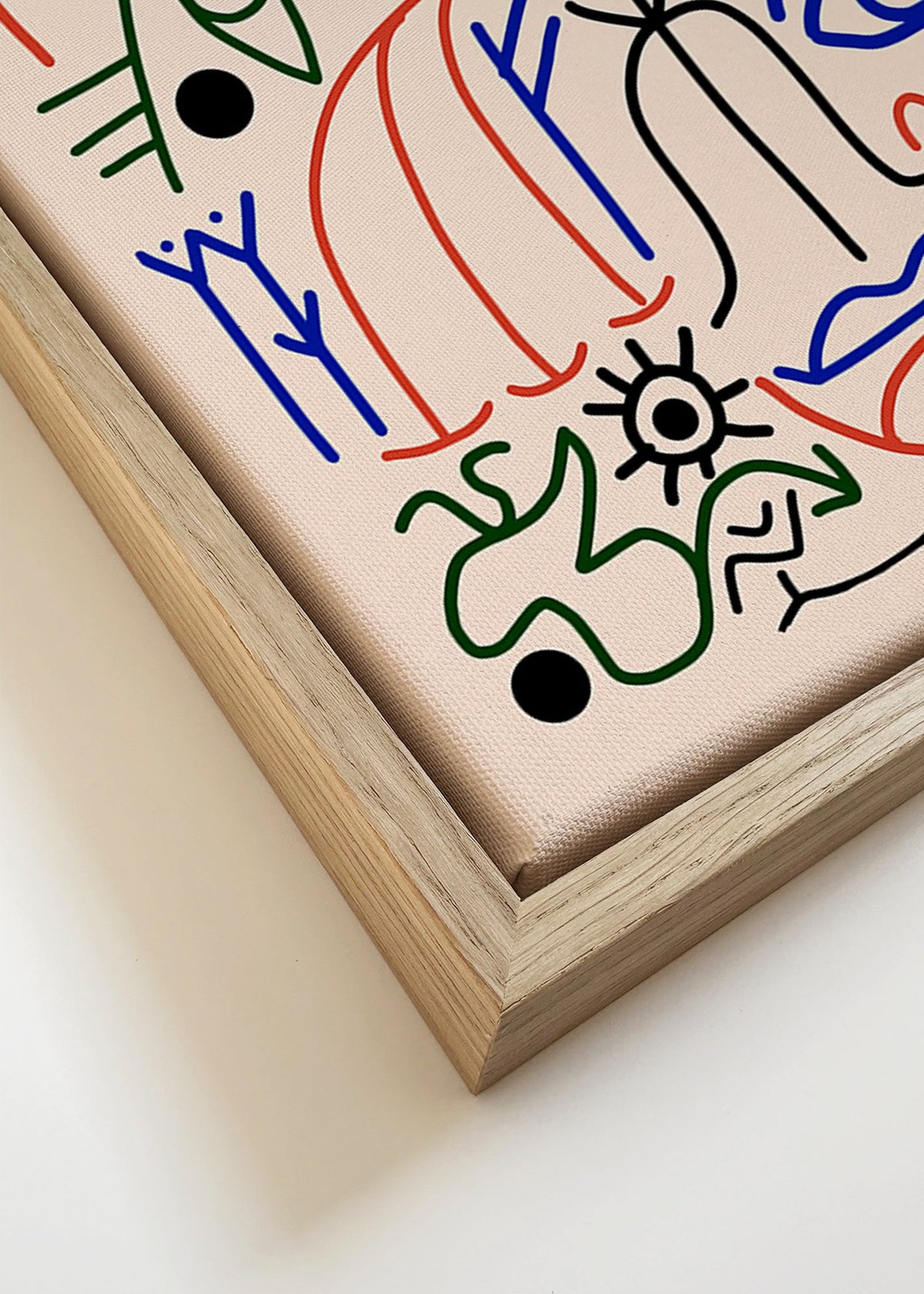 Ilustracja wielokolorowych symboli liniowych – Canvas detail