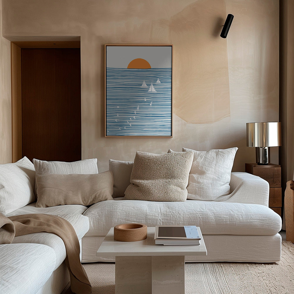 Cuadro de paisaje con velas minimalistas – Canvas2