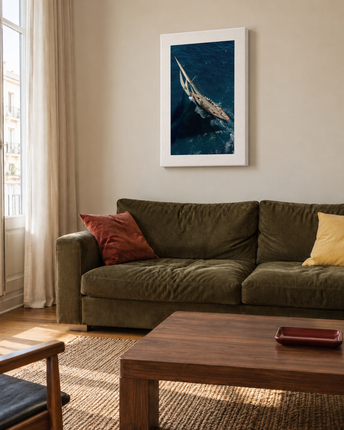 Team in race - Unframed canvas in an interior