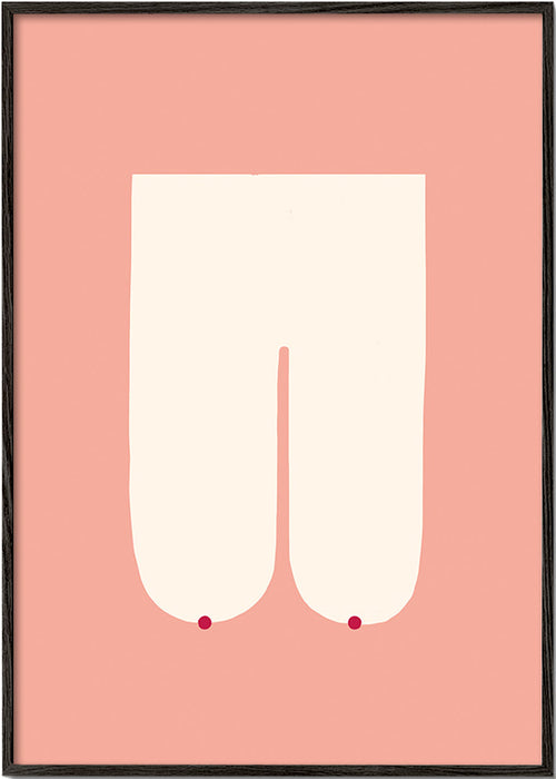 Minimalistyczna ilustracja kobieca w różu – Black Frame