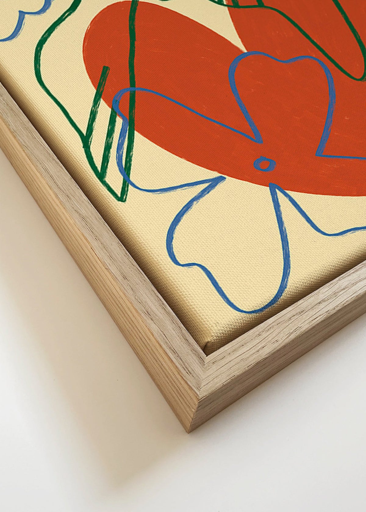 Ilustracja gołębia i serca swobodne kreski – Canvas detail