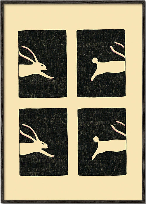 Obraz z królikami w panelach – Black Frame