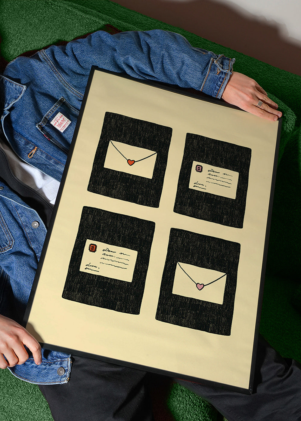 Ilustracja listy miłosne w czterech panelach – Product1