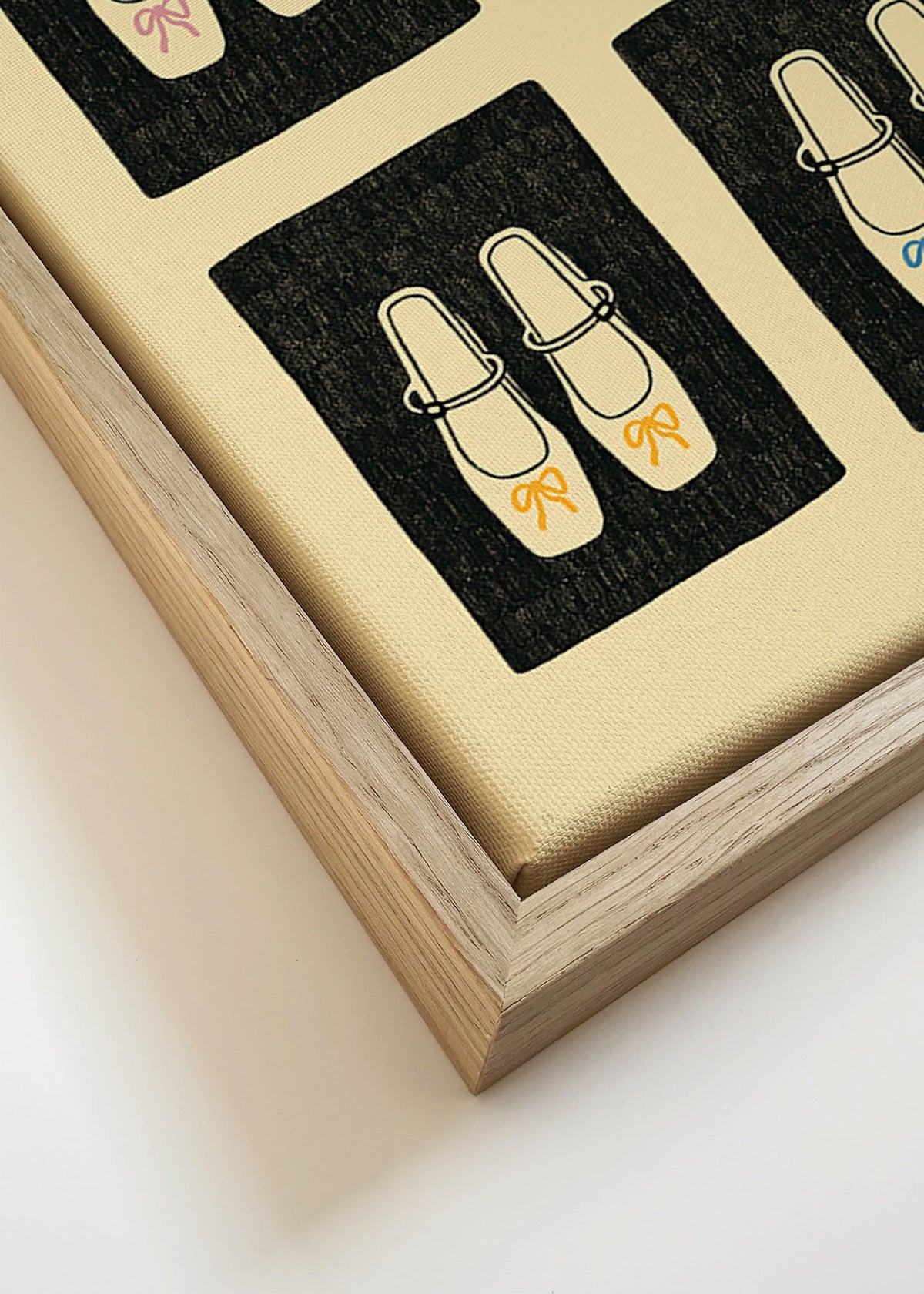 Ilustracja butów z kokardkami – Canvas detail