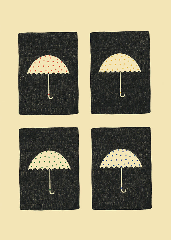 Ilustracja powtarzających się parasoli