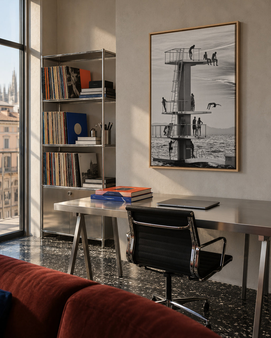 Jumping and Hangin' Around - Framed canvas in an interior
