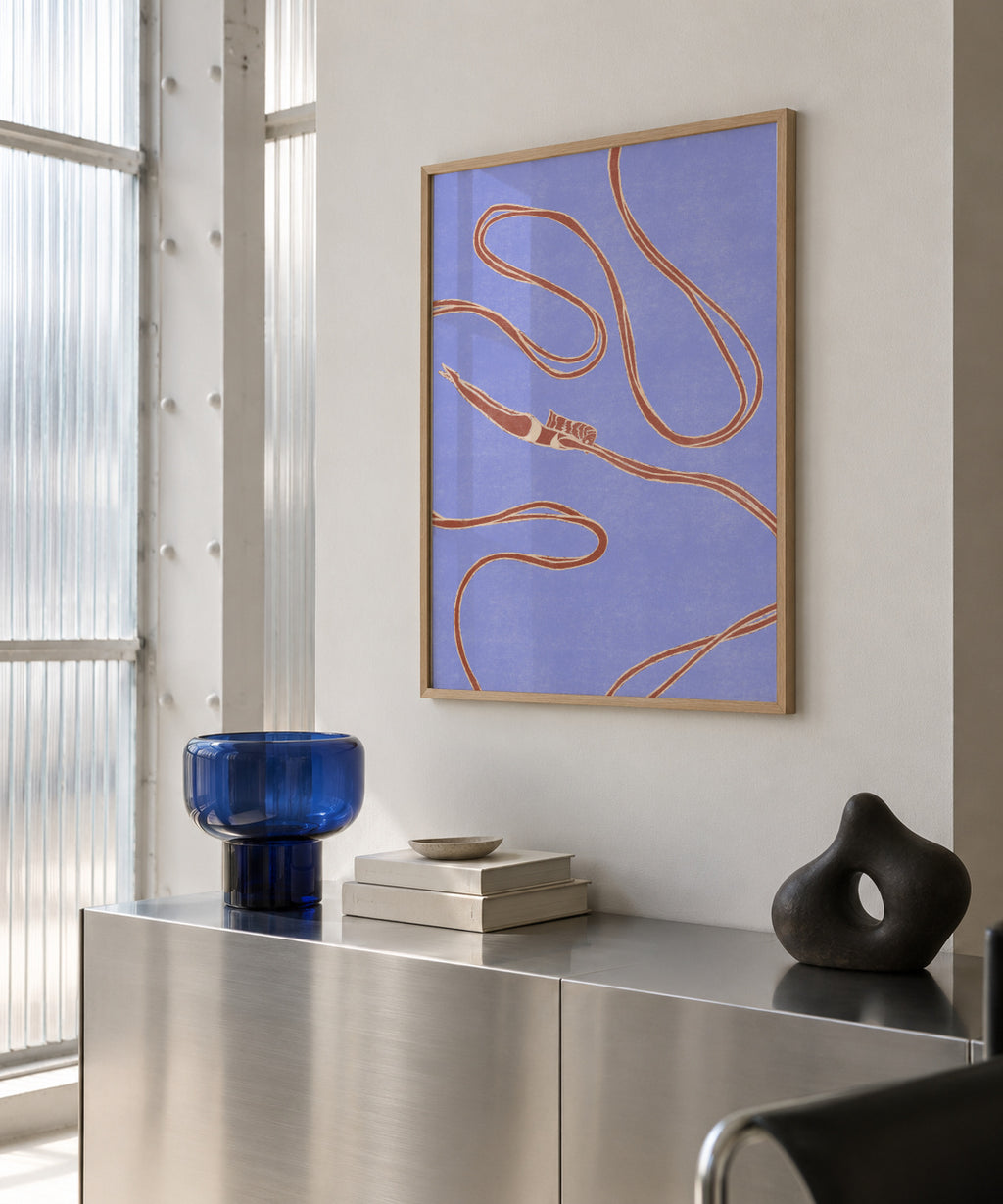 deep swimming - Framed poster in an interior