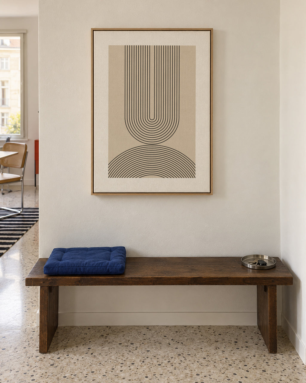Black Line Art - Framed canvas in an interior