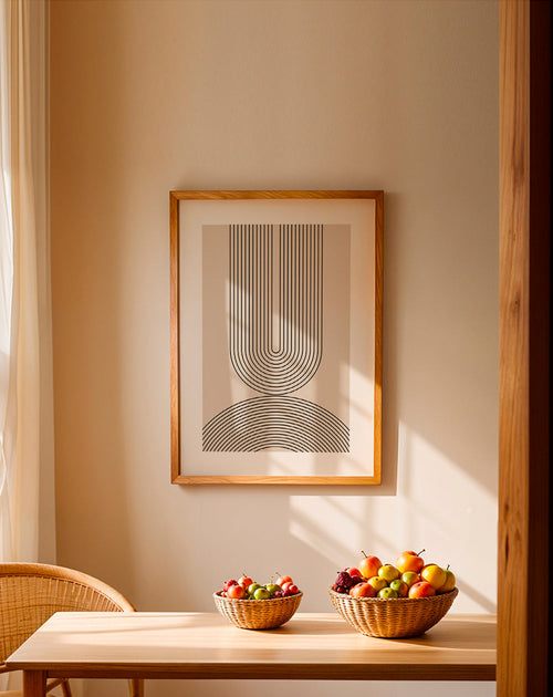 Minimalistyczny plakat z łukowymi liniami beż – Product1