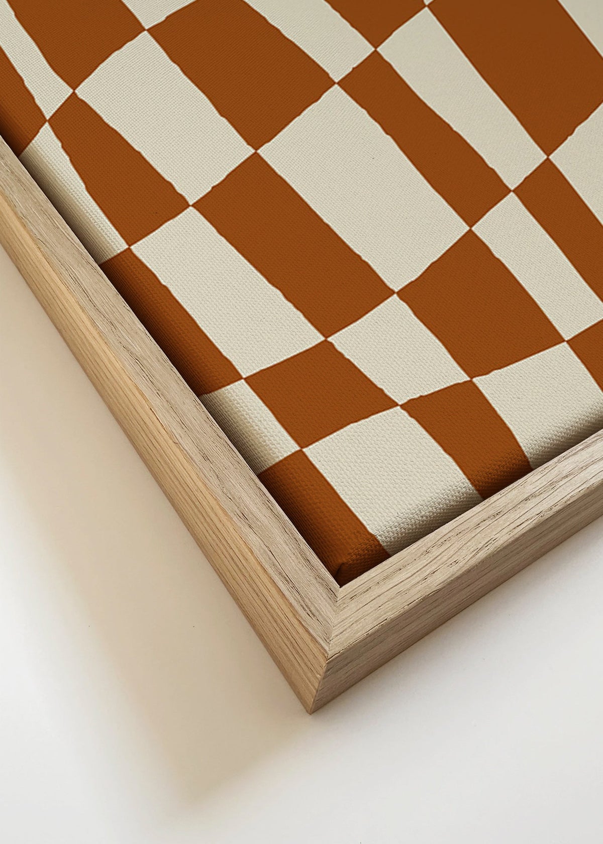 Plakat geometryczny z falującą szachownicą – Canvas detail