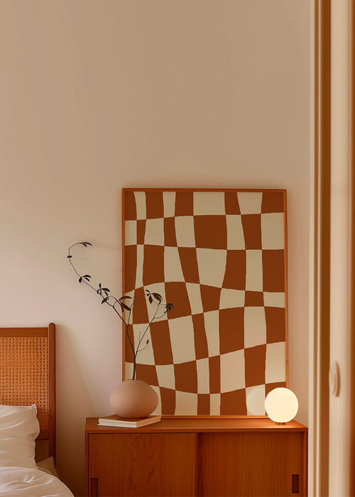 Plakat geometryczny z falującą szachownicą – Product1