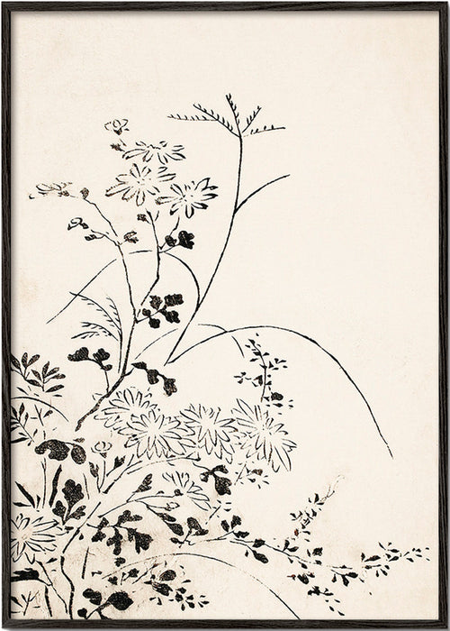 Botaniczny druk atramentowy w japońskim minimalizmie – Black Frame