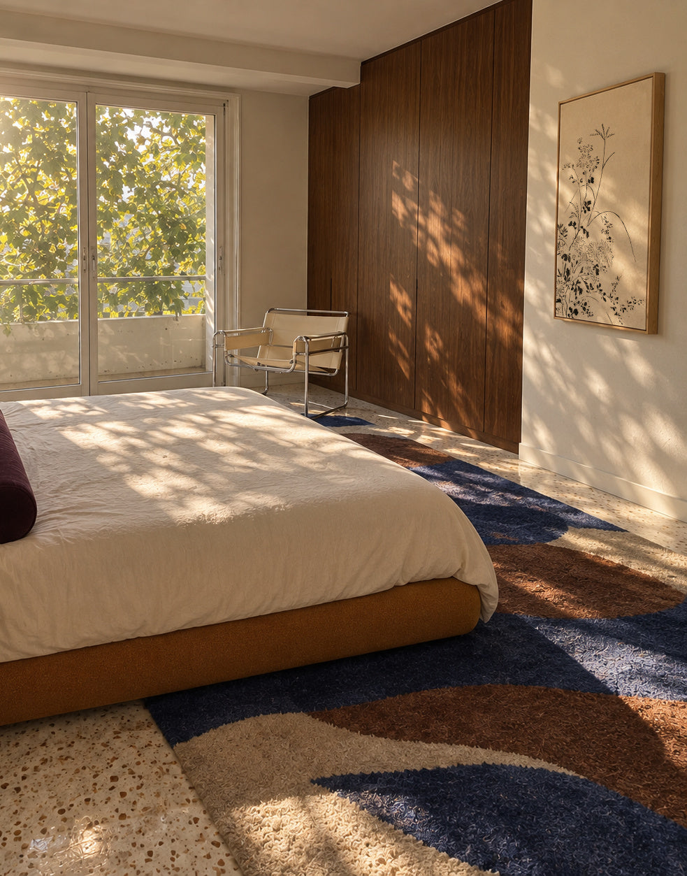 Autumn Flowers and Grasses (1762) - Framed canvas in an interior