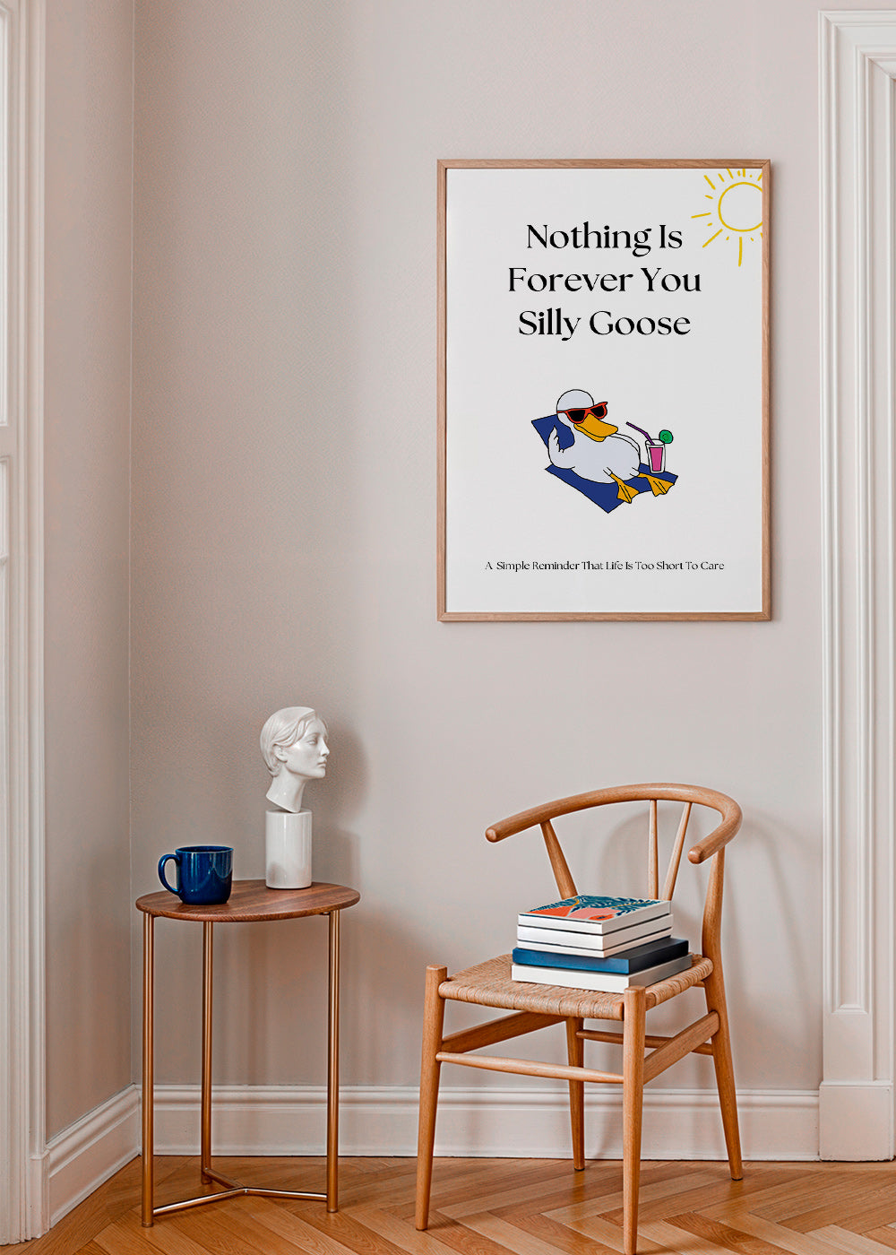 Plakat z gęsią i zabawnym cytatem – Product1